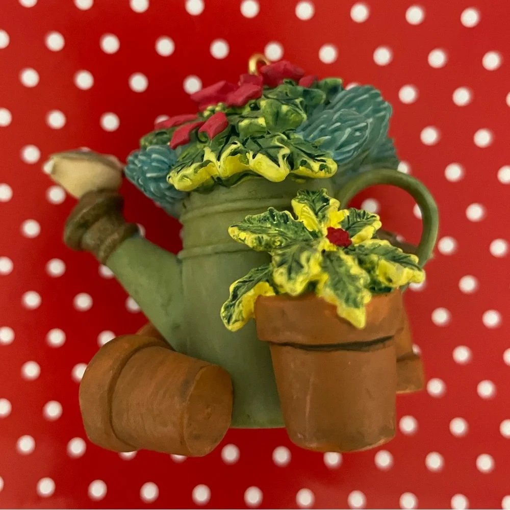 2004 HALLMARK Natures Sketchbook By Marjolein Bastin Poinsettias In Watering Can